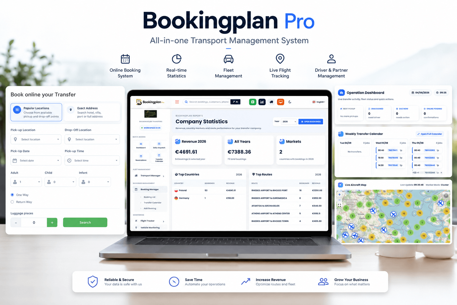 BookingPlan Pro transfer software for airport and private transfers